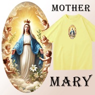 SAYES - MOTHER MARY T-SHIRT CATHOLIC T-SHIRT SPIRITUAL T-SHIRT MOTHER MARY 7 ANGELS