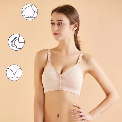 Pregnancy Seamless Nursing Bra Front Closure Comfortable Women's Push Up Breastfeeding Bra Maternity