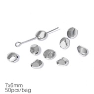 10-50ชิ้น/ถุงเงินโรเดียมชุบรูปทรงแตกต่างกัน CCB ลูกปัดสำหรับสร้อยคอสร้อยข้อมือทำ DIY เครื่องประดับลู