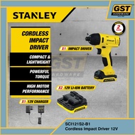 Stanley Impact Driver Cordless SCI121S2-B1 12V Impact Driver Set Brushless Impact Driver Drill