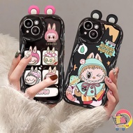 SS981 Case Lababu Monster Horn Black Pink Softcase Casing Hp Compatible For Oppo A3X A58 A60 A74 A76