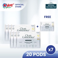 [Buy 6 Free 1] Clean Conscience 6-in-1 Laundry Pod Hypoallergenic (20 Pods x7) - Plastic Waste Free