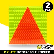 Probation P Plate motorcycle 3M diamond grade reflective sticker 2 pcs / motomall