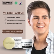 Resmi BPOM Paket 2in1 Glutamen Skincare Night Cream Sabun Pemutih Pria Sabun cream Siang pemutih kul