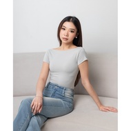 Evertops — 1.0 Faye Top (Boat Neck) | Women's Tops - STONE, M DA93