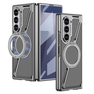 เคสหนังแม่เหล็กลายตัวอักษร Z Z Fold 7 โครเมียมเมทัลลิก ชาร์จไร้สาย เคสโทรศัพท์พีซีแข็งป้องกันการตกขอ