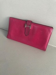 Hermes Bearn shocking pink colour long wallet kelly mini constance