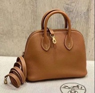 全新 Hermes Bolide mini brown ghw 金棕金扣