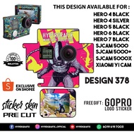 GOPRO HERO 4 , HERO 5 , HERO 6 , HERO 7, SJCAM 5000 , XIAOMI YI CAM 2K STICKER SKIN (DESIGN 378)