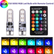 BROZ T10 5050 Car LED RGB Multicolour 6 SMD LED Bulb with Remote Control Waterproof LED Parking Led 