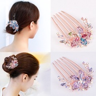 [Cutewomen2020] Alloy Rhinestone Insert Comb Hair Comb New Hair Accessories Five-tooth Comb All-matc