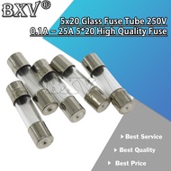 10PCS 5x20 Glass Fuse Tube 250V 0.1A ~ 25A 5*20 High Quality Fuse 5*20 0.2A 0.25A 0.3A 1A 1.25A 2A 2