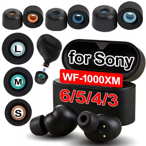 1-6Pair Memory Foam Eartips Headphones Earplugs S/M/L Soft Sponge Earbuds for Sony WF-1000XM6 WF-100
