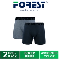 Forest Seluar Dalam Lelaki | (2 Pcs) Forest Mens Cotton Spandex Boxer Brief Underwear Assorted Colou