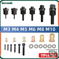SERENDI 11Pcs/Set Manual Riveter Tool, For Rivet Nut Torch Easy Installation Hand Rivet Nut,  Electr
