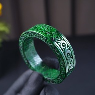 老花青翡翠雕花童鐲手鐲 | 14圍 | 天然緬甸玉翡翠A貨 | 送禮