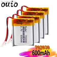 1/2/4pcs 3.7v 600mAh 702030 Lithium Polymer Li ion Rechargeable Battery For DIY Mp3 MP4 MP5 GPS PSP bluetooth electronic part [ Hot sell ] mzpa12