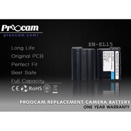 Proocam Nikon EN-EL15 Compatible Battery for Nikon D7100, D600, D800, D800E