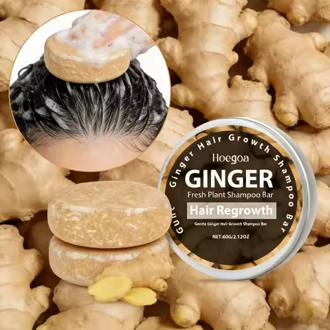 Ginger Shampoo Soap Deep Nourish Repairing Damaged Hair Roots Reduce Hair Loss Clean Dandruff Scalp 