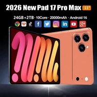 2026 NEW Pad 17 Pro Max Tablet PC 11inch 24GB+2TB Tablets Android 16 Snapdragon8Gen3 Tablette PC 200