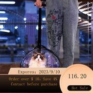 NEW Cat Bag Portable Pet Luggage Transparent Space Capsule Trolley Cat Trolley Case Dog Cage Suitcase 9XWO