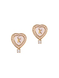 KLOSET Lucky Heart Earrings (PF23-ACC005) ต่างหูหัวใจตัวK