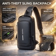 [SG SELLER] Men's bag Big Size Chest Password Lock Anti-theft Crossbody Leisure Sports Motorcycle Sl