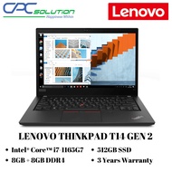 Lenovo ThinkPad T14 Gen 2 Notebook 14 Inch i7-1165G7 16GB 8G+8GB DDR4 3200 Onboard 512G M.2 2242 NVM