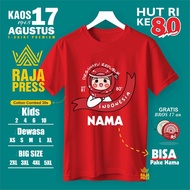 MERAH August 17th Men's Red and White T-shirts 2025 Committee Uniform August 17 2025 Short Garuda Di