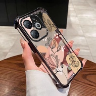 infinix Smart 8 Pro smart8 X6525 X6525D X6525B Clear Air Cushion Case Plants Flower Soft Shockproof 