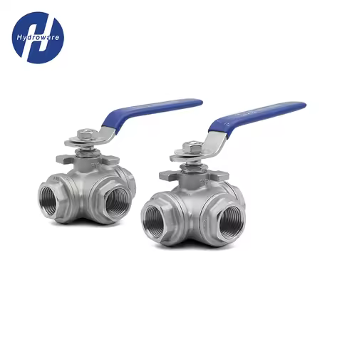 1/4 "- 2"SS304 316 Stainless BSP Female Ball Valve T/L Type 3 Way Ball Valve Full Port Water Oil Air