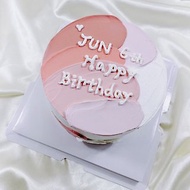 粉紅色塊 生日蛋糕 手繪 造型 客製 母親節 女友款 4 6 8吋 宅配