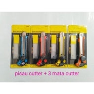 PISAU CUTTER BESAR 18MM + 3 MATA CUTTER