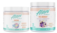 Alani Nu Creatine Monohydrate Powder and Pre Workout Galaxy Lemonade Powder Bundle | Sugar Free | 30