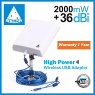 USB Wifi Adapter แรงๆ 36dBi 2000Mw indoor Outdoor High Powerตัวรับสัญญาณ Wifi ระยะไกลๆ สัญญาณแรง