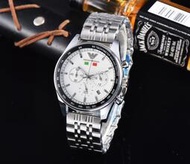 Armani阿瑪尼 不鏽鋼石英防水男士腕錶計時白色錶盤AR5983