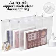A4 A5 B6 Pung Zipper Beg Dokumen Jelas Koleksi Buku Fail Lembaran Tulis Gadget Pen Simpanan Kosmetik