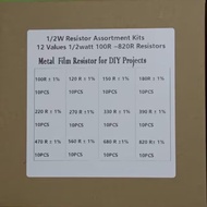 1Box 1/2W Resistor Accuracy ± 1% Assortment Kits 12 Values 1/2watt 0.1R-0.82R 1R-8.2R 10R-82R 100R-8