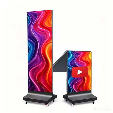 Factory Direct Easy Setup P1.8 P2 P2.5Indoor Poster LED Display Screen Lightweight Design Foldable V
