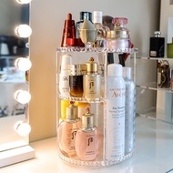 Makeup Storage 360-Degree Rotating Cosmetic High Capacity Skincare Organizer Box Rak Kotak Almari Ko