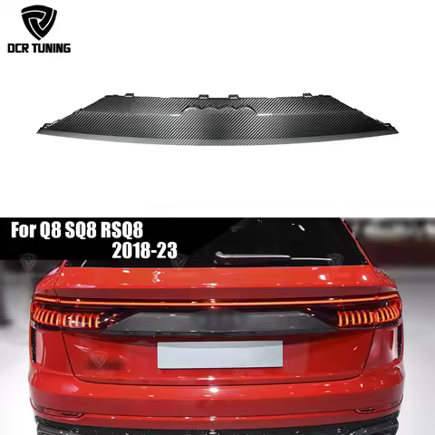 Rear Trunk Trim For Audi 2018-23 Q8 SQ8 RSQ8 Dry Carbon Fiber Rear Bumper Trunk Plate Trim Replaceme