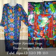 DASTER BATIK KENCANA UNGU 7/8 LABEL HIJAU// DASTER LENGAN TANGGUNG// DASTER BATIK 3/4// DASTER MURAH// DASTER TERBARU