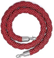 3.2/4.9/6.5/8.2/9.8/11.4/13.1/14.7/16.4ft Braided Rope Red, Shopping Mall Crowd Control Stanchion Post Ropes, Counter Partition Rope (Size : 1.5m/4.9ft)
