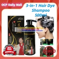 【READY STOCK】500ml 3-in-1 Hair Dye Shampoo – Instant White to Black, Natural Herbal Hair Color 3合1洗发