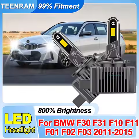 2x LED Headlight Bulbs With Cooling Fan 50000LM Brightness D1R D1S For BMW F30 F31 F10 F11 F01 F02 F