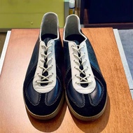 Genuine Leather Version~2024 Niche dvn German Training Shoes Lace-Up Forrest Gump Shoes Flat Sneaker