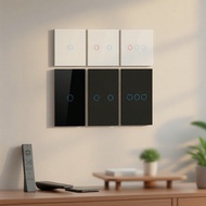 Smart WiFi Touch Wall Light Switch, 2/3 Gang, Bluetooth, RF 433MHz, Requires Neutral Wire, 100-240V