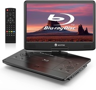 WONNIE 16.9" Portable Blu-Ray DVD Player with 14.1" 1080P Full HD Large Screen, High Volume Speakers, 4 Hrs Rechargeable Battery, Support Dolby Audio, HDMI Out, AV in, USB/SD Card, Last Memory 16.9'' Black