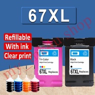 Compatible HP 67 ink HP67 Black HP67XL ink  Cartridge refillable for hp 4140 4152 4155 4158 6052 605
