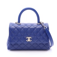 【二手】香奈兒 (Chanel) Coco Handle Flap Matelassé 2WAY A92990 藍色魚子醬紋小牛皮 (Grimed Calf) Coco Handle Matelass